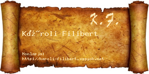 Károli Filibert névjegykártya